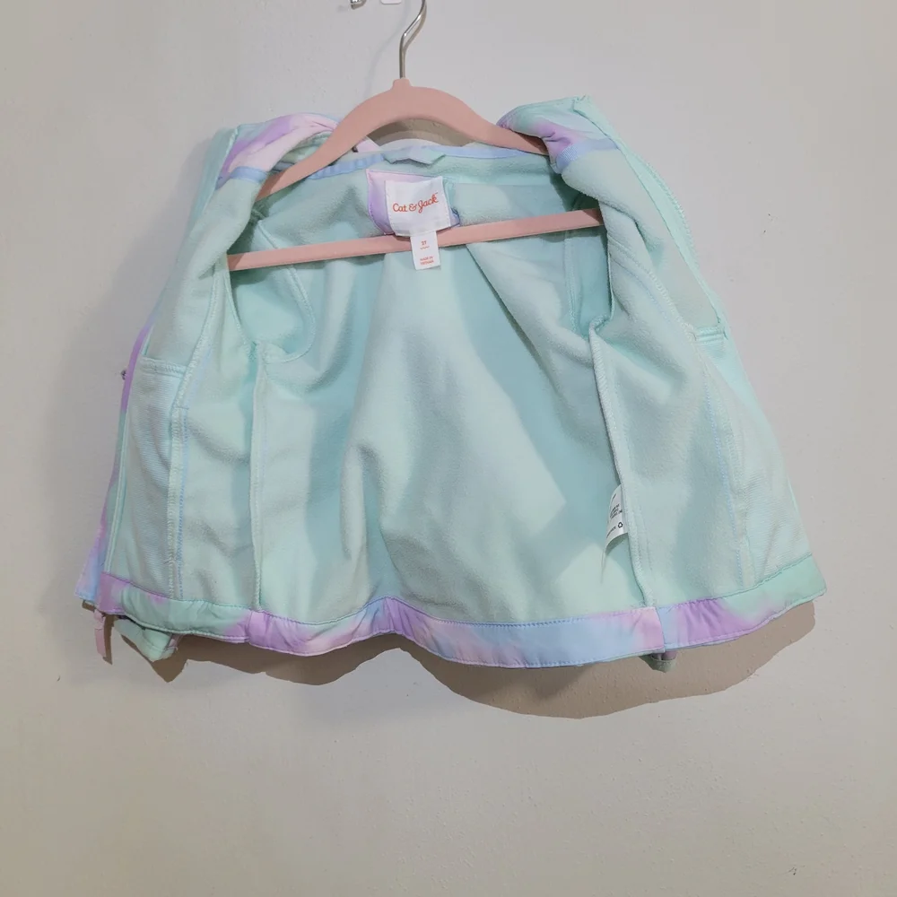 Cat & Jack Girls Size 2T Pastel Unicorn Hooded Jacket - Picture 5 of 8